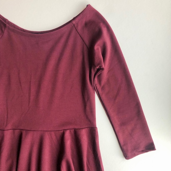 NWT Forever 21 Burgundy Skater Dress - Picture 3 of 7